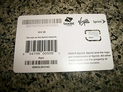 Sprint Sim Card SIMOLW416C NEW • $5