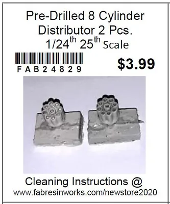 FAB24829 Pre-Drilled 8 Cylinder Ignition Distributor 2 Pcs.  1/24th 25th Scale • $3.79