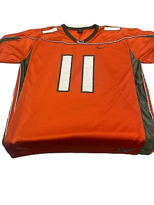 Preowned Nike NCAA Miami Hurricanes #11 Football Jersey Size 2XL R3 • $40