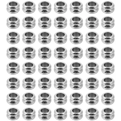  50 Pcs Tube Metal Spacers Beads Stainless Steel Jewelry Making Kit Jewlrey • £8.79