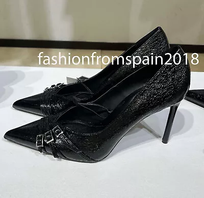 Zara New Woman High-heel Shoes With Buckled Straps Black 35-42 3252/310 • $59.88