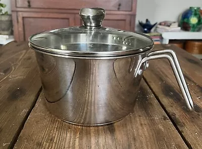 Wolfgang Puck Cook & Stir Bistro Stainless Steel Pot W/Glass Strainer Lid 3 Qt • $22