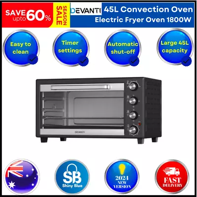 Devanti Electric Convection Oven Bake Benchtop Rotisserie Grill 45L • $122.97