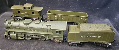 Marx Steam Locomotive Military Army Train Set 1950's Transport - Engine RUNS • $150