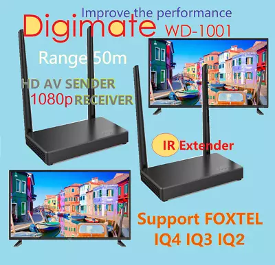 DIGIMATE WD1001 Wireless HDMI Sender /Receiver Low Latency IR Extender-FOXTEL IQ • $469.90