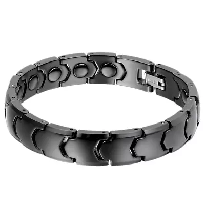 8.3  Mens Boys Ceramic Energy Magnetic Health Bracelet Brazil Style Cuff Bangle • $16.89