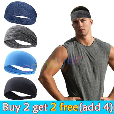 Sports Headband Yoga Gym Sweatband Women Men.Hair Bands Head Prevent Sweat Bands • £2.99