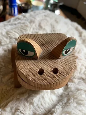 Vintage Frank Meisler Studio  Israel Wooden Frog Figurine  Letter Holder • $36