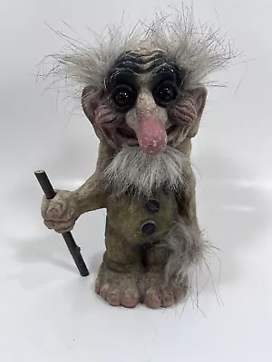 Vintage Nyform Troll Man 9  W/ Walking Stick Rare! Norway • $36.85