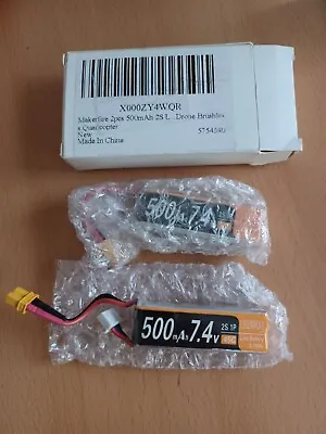 Makerfire 2 X 500 MAh 2S Lipo Battery 7.4 V 45C With XT30 Plug 18AWG • £9