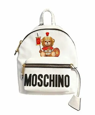 Moshchino Couture Women's Roman Gladiator Teddy Bear Backpack White • $489
