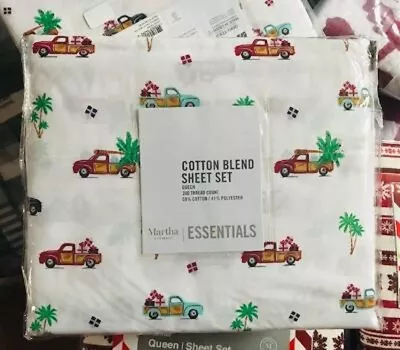 Martha Stewart Holiday Sheet Set Woody Car Twin Vintage Pickup Truck 3pc New • $19.95