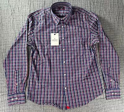 UNTUCKit Cormons Mens Long Sleeve Button Up Shirt Blue Red Plaid New - PICK SIZE • $29.95