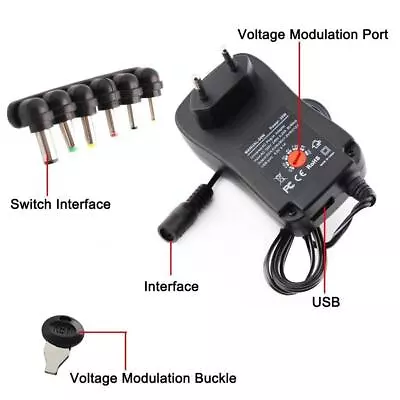 240V To DC 3V 4.5V 5V 6V 9V 12V 2A/2.5A Adjustable Universal Power Adapter • $17.99