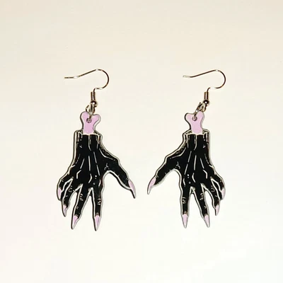 £3.75 • Buy Black Skeleton Hands Earrings - Horror Halloween Creepy Goth Punk Emo Wicca