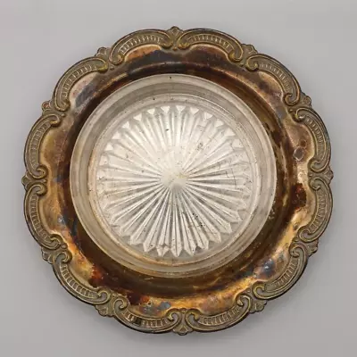 £4.99 • Buy Silver Plate & Glass Butter Dish