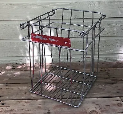 Vtg 1950's Industrial Metal Wire Egg Crate Flip-Up Handles Red NEST BEST EGG CO. • $59.99