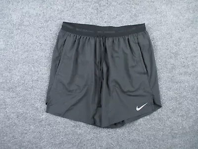 Nike Shorts Adult M Gray Running Drawstring Running Stride 7  Brief Lined Men • $19.25
