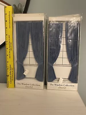Dollhouse Miniature Anne Ruff 1:12 New In Package Two Blue Curtains • $39.99