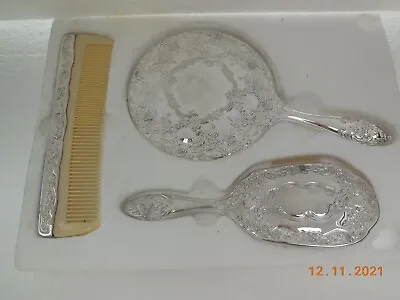 £21 • Buy Vintage Silver Plated 3 Piece Dressing Table Set By H Samuel
