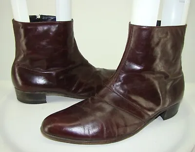 Florsheim Vintage Mens Burgundy Leather Ankle Boots Size 13d   Db2 • $49.99