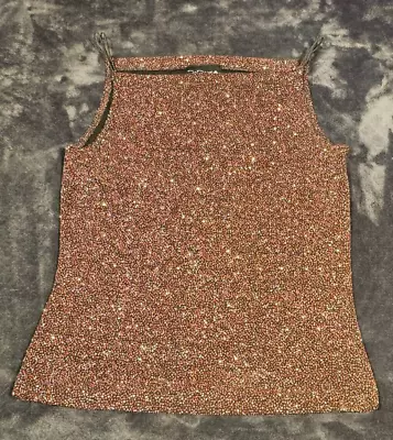 My Michelle Vintage Gold Shimmering Tank Medium USA Flashy Party • $14.99