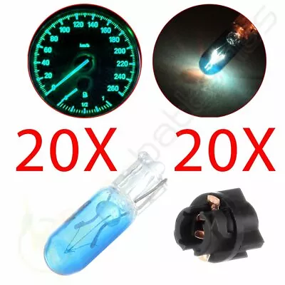 20Pcs T5 Twist Socket 17 37 73 74 Blue Halogen Bulbs Instrument Panel Dash Light • $9.79