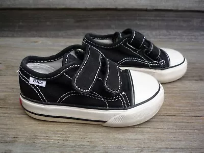 Vans Black & White PO#V210348 Rip Tape Trainers Toddler US 4.5 (UK 4 EU 20) • £15.99