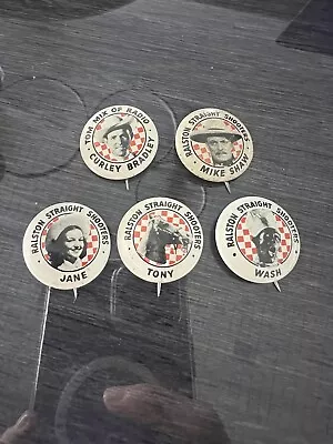 Vintage (5) Purina Advertising Comic Button Pins • $12