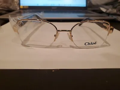 NEW Chloe Eyeglasses CE2119 744 Gold/Grey Half Rim ITALY 51mm/18/135MM B35MM • $34