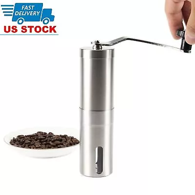 Ceramic Burr Manual Coffee Grinder Portable Hand Crank Stainless Coffee Mill New • $9.89