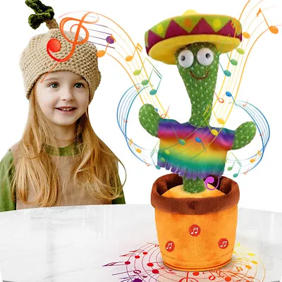 Talking Toy Dancing Cactus Doll Repeat Speak Sound Record Recharge For Kids • £8.69