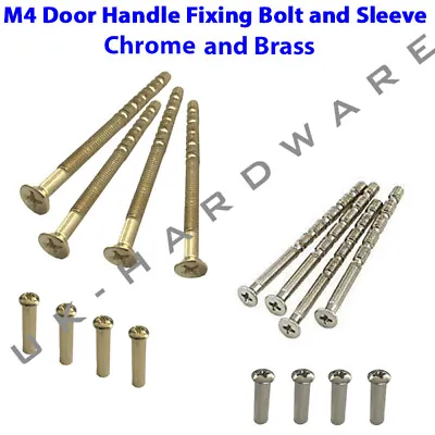 M4 Through Door Handle ScrewBolt With Sleeve Suitable Fixings For Doors Pozi • £2.99