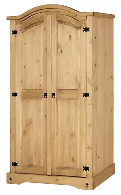 £189.99 • Buy Corona Wardrobe 2 Door Arched Top Double - Mexican Solid Pine, Wax Rustic