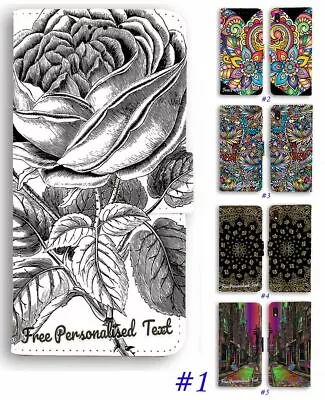 $13.98 • Buy Personalised Text Wallet Phone Cover For Samsung A8 12 20 22 30 51 52s J8 J5 Pro