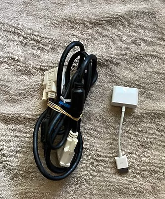 GENUINE Apple HDMI To DVI Adapter MJVU2AM/A OEM + DVI Cable  Tested & Working • $18.75