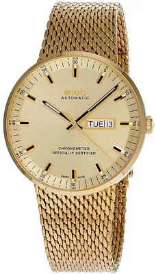 MIDO Commander Icone 42MM Yellow Gold Dial SS Men's Watch M031.631.33.021.00 • $1315