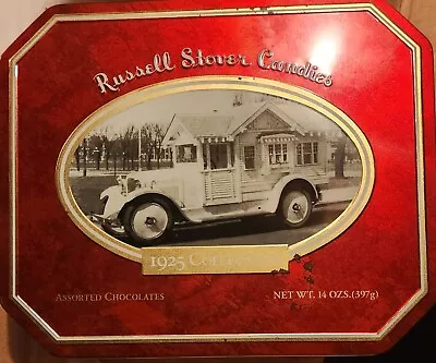 $18.97 • Buy Russell Stover Red Candies Tin Vintage 1925  Bungalow Truck Collection 8x10 Inch