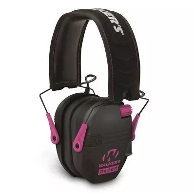 Walker's Game Ear Razor Slim Electronic Muff One Size Black W/ Pink Accent  • $44.49