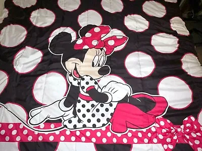 RARE Vintage Disney Minnie Mouse Reversible Twin Comforter Bedspread BEAUTIFUL • $49.45