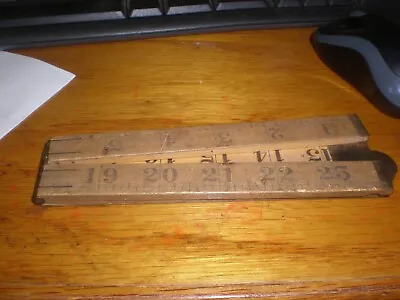 Antique Stanley No 7 24  Folding Ruler Boxwood & Brass  Free Shipping • $12