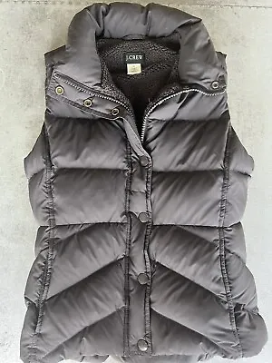 JCrew Dark Slate Grey Down Puffer Vest Size XS • $22.99