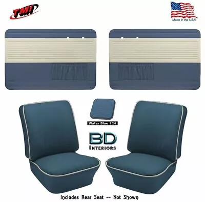 1954 - 1955 VW Bug OEM Door Panel & Upholstery Kit Sedan - Water Blue • $969.41