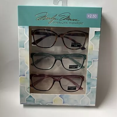 Marilyn Monroe 3-PACK Premium Reading Glasses Readers +2.50 NEW Free✈️ • $29.90