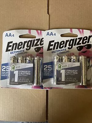 Energizer Ultimate Lithium AA Batteries New Sealed 8 Pack (25 Year Shelf Life) • $16.50