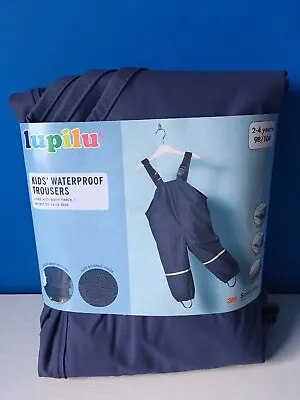 £13.99 • Buy LUPILU Blue Boys Girls Waterproof Fleece Dungarees Puddle/Snowsuit Age 2-4 Years