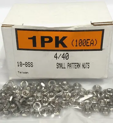 New 4/40 Small Pattern Nuts Stainless Steel (100ea) • $7.15