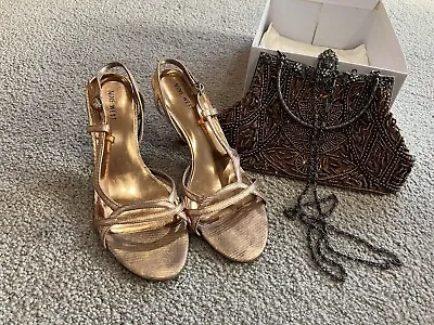 Ladies Strappy High Heels Nine West Size 7 With Matching Bag • $25