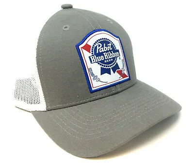 Pabst Blue Ribbon Patch Pbr Mesh Trucker Snapback Hat Cap Adjustable Curved Bill • $18.95