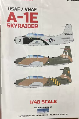 Caracal Models 48046 1/48 USAF/ VNAF  A-1E Skyraider Decals • $17